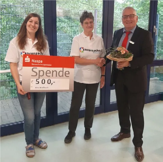 Bild zur Pressemitteilung: 500 Euro für die „Weltendecker“ der Kita Wallbach