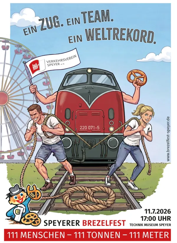 Bild zur Pressemitteilung: Sammlerstück mit Tradition: Sparkasse Vorderpfalz gibt auch 2026 Brezelfest-Postkarte heraus