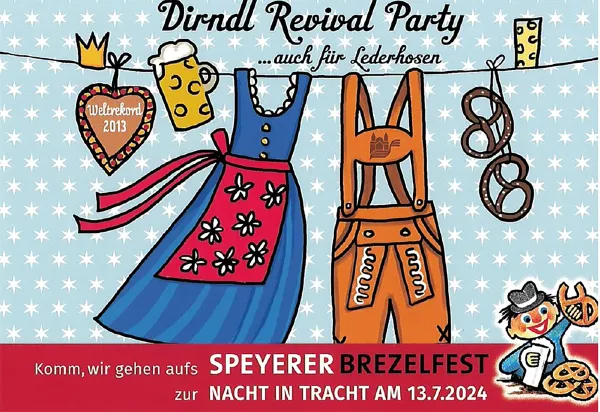 Bild zur Pressemitteilung: Sammlerstück mit Tradition: Sparkasse Vorderpfalz gibt Brezelfest-Postkarte heraus