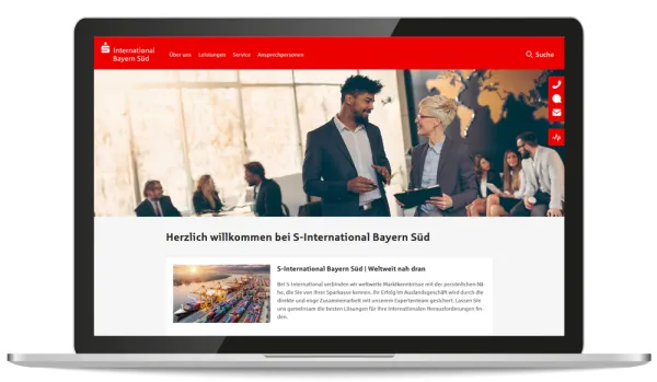 Bild zur Pressemitteilung: Website S-International Bayern Süd
