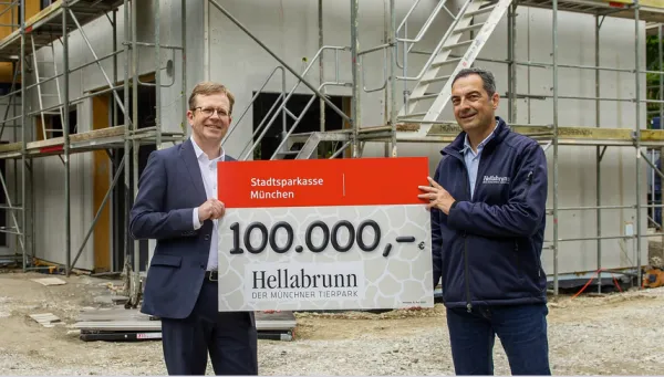 Bild zur Pressemitteilung: Stadtsparkasse München unterstützt Tierpark Hellabrunn mit 100.000 Euro für neues Stallgebäude